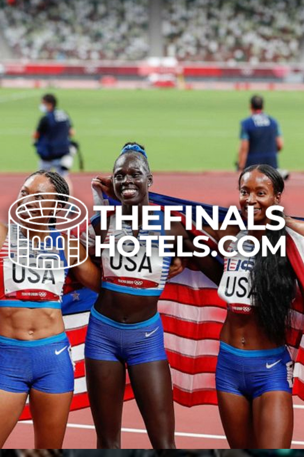 Summer Games finals crowd in a stadium in Los Angeles